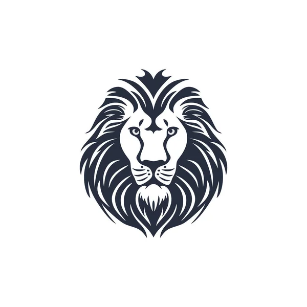 狮子王标志的狮子头轮廓的悬崖矢量 动物的脸图标的皇家顶点符号 在白色背景下隔离 — 图库矢量图片