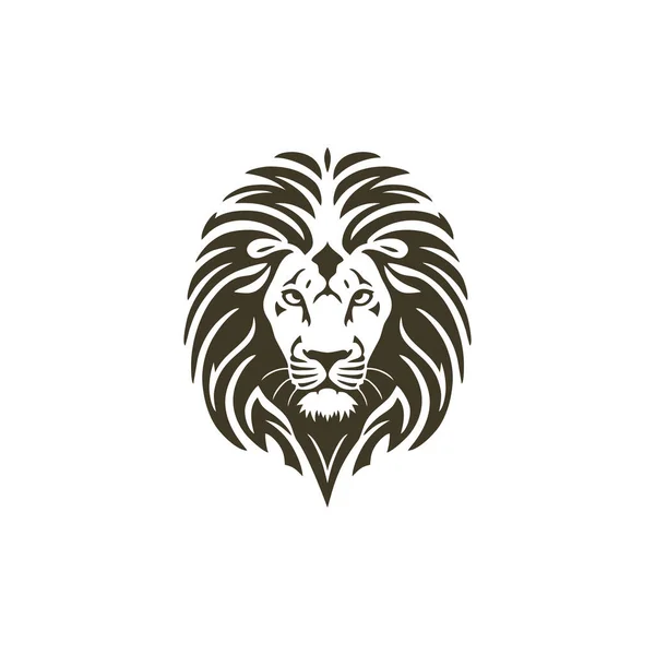 レオのライオンロゴ顔のシルエットベクトル 動物の頭のアイコンクリップアートのロイヤルクレストシンボル 白い背景に隔離され — ストックベクタ