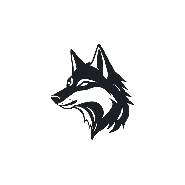 Logotipo Cabeza Lobo Del Icono Silueta Cara Animal Coyote Perro — Archivo Imágenes Vectoriales