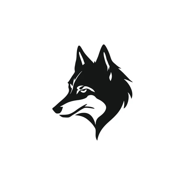 Logotipo Cabeza Lobo Del Icono Silueta Cara Animal Coyote Perro — Archivo Imágenes Vectoriales