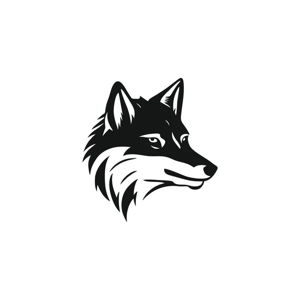 Logo Głowy Wilka Ikona Sylwetki Twarzy Zwierzęcia Kojot Pies Kliparty — Wektor stockowy