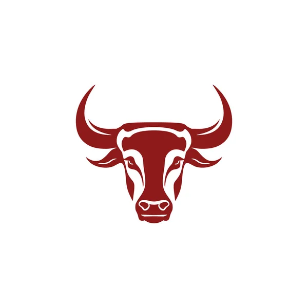 牛の頭のシルエットクリップアートベクトルのブル顔のロゴ 白い背景に隔離された動物のアイコンの雄牛のシンボル — ストックベクタ