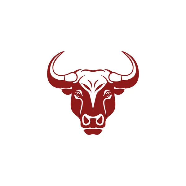 Bull Head Logo Silhouette Cow Face Clip Art Vector Bulls — Stock Vector