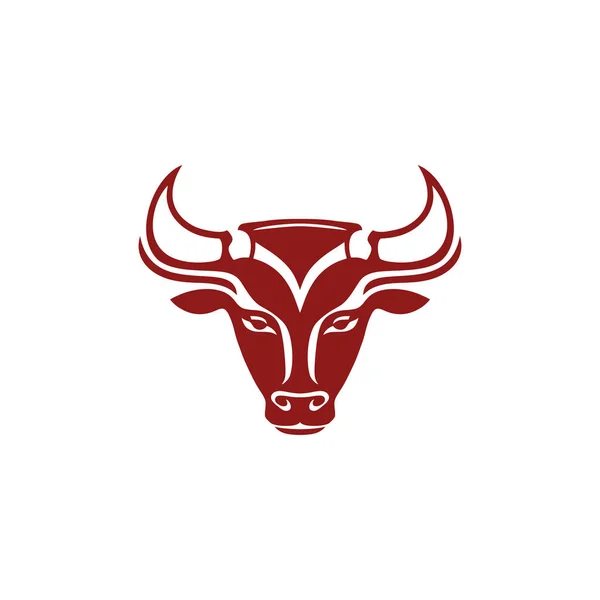 Логотип Головы Быка Силуэт Клип Вектор Символ Быка Выделенный Белом — стоковый вектор