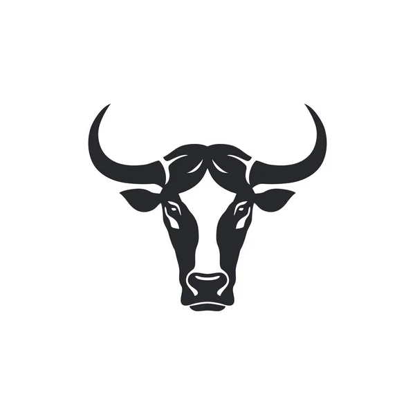 奶牛头像的牛脸标识剪贴画载体 动物图标公牛符号 白色背景隔离 — 图库矢量图片