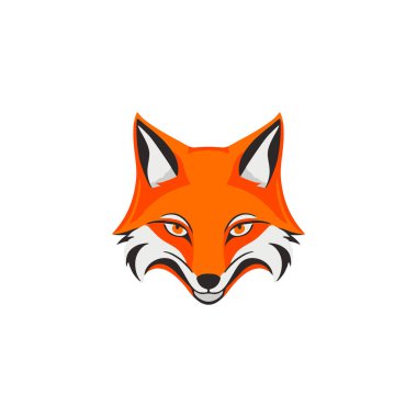 Kurt suratlı amblemin Fox baş logo taşıyıcısı, beyaz arkaplanda izole edilmiş maskot sembolü çizgi film simgesi..