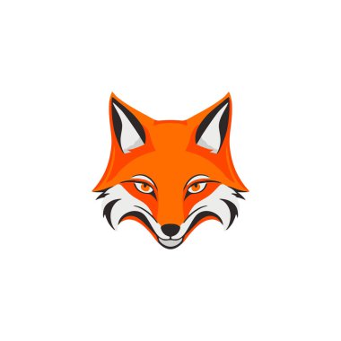 Fox head Logo vector of wolf face emblem clipart, mascot symbol cartoon icon isolated on white background. clipart