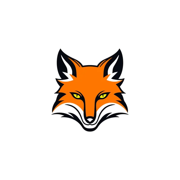 Fox Testa Logo Vettore Del Lupo Volto Emblema Clipart Simbolo — Vettoriale Stock