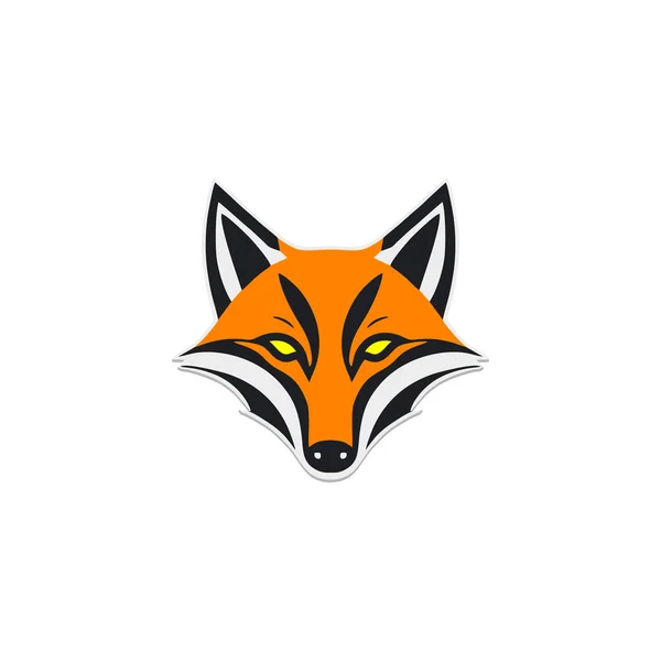 Fox Hoofd Logo Vector Van Wolf Gezicht Embleem Clipart Mascotte — Stockvector