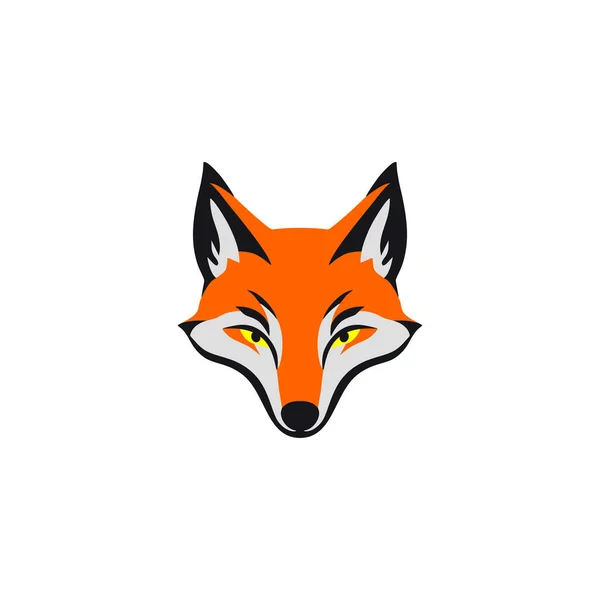 Fox Head Logo Vector Wolf Face Emblem Clipart Mascot Symbol — Stock Vector