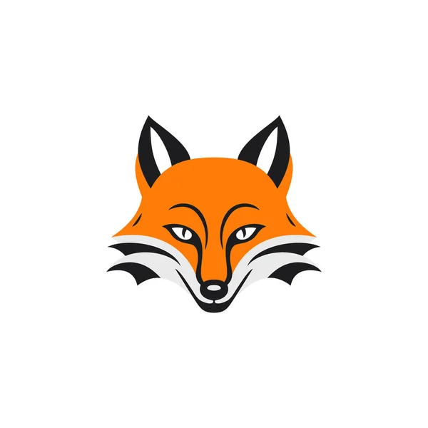 Fox Head Logo Vektor Wolf Face Clipart Maskot Simbol Ikon - Stok Vektor