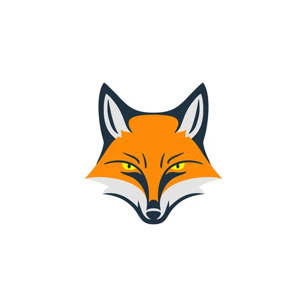 Fox Fej Logo Vektor Farkas Arc Embléma Előfizetői Kabala Szimbólum — Stock Vector