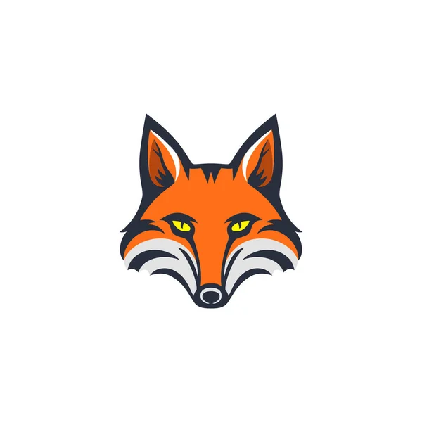 オオカミの顔のエンブレムクリップのフォックスヘッドロゴベクトル 白地に隔離されたマスコットのシンボル漫画のアイコン — ストックベクタ