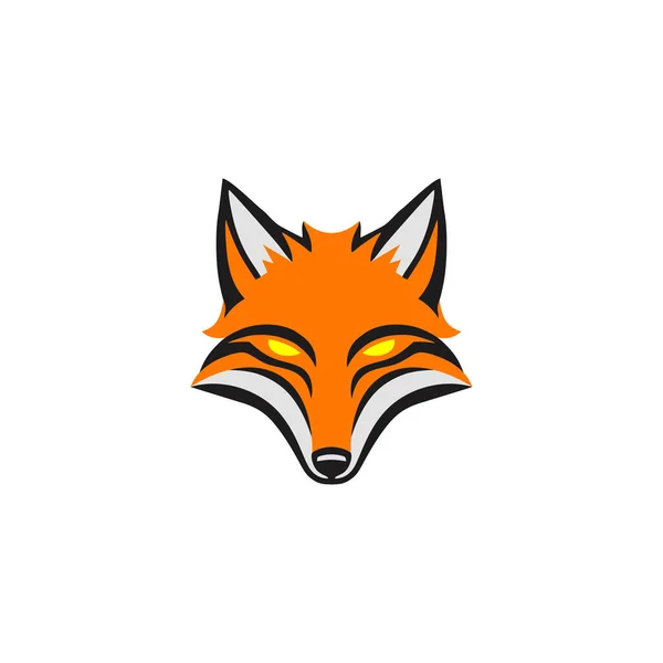Fox Fej Logo Vektor Farkas Arc Embléma Előfizetői Kabala Szimbólum — Stock Vector