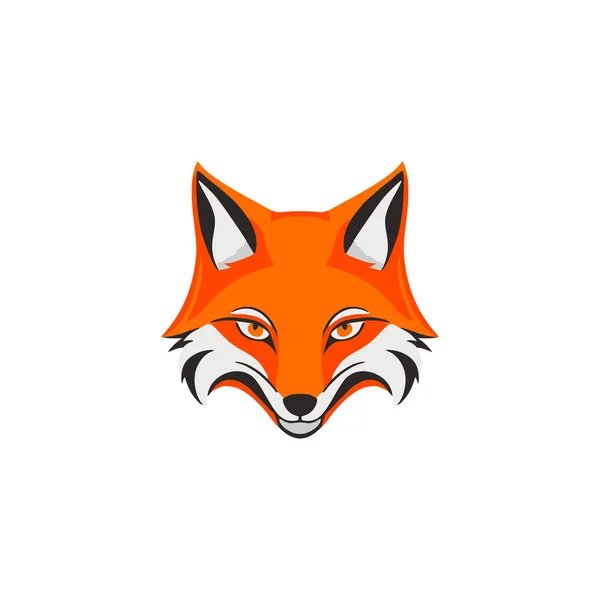 Fuchs Kopf Logo Vektor Des Wolfes Gesicht Emblem Cliparts Maskottchen — Stockvektor