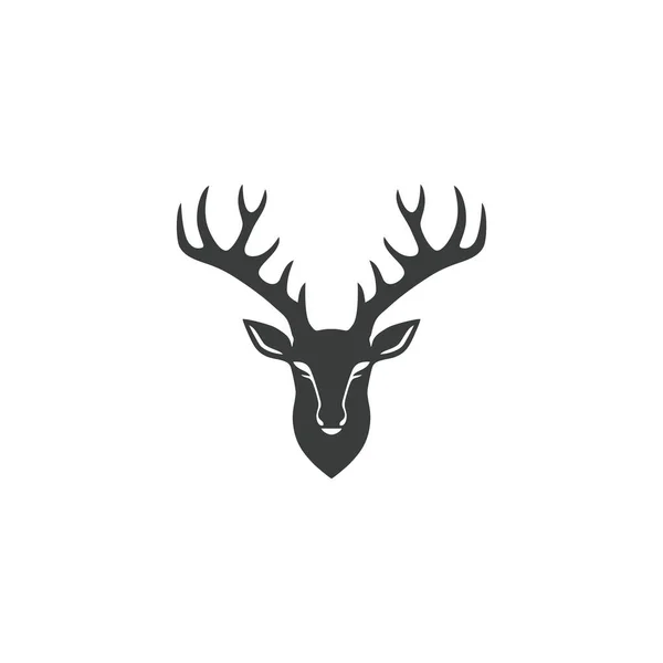 Deer Head Silhouette Logo Reindeer Face Clipart Vector Animal Horn — Stock Vector