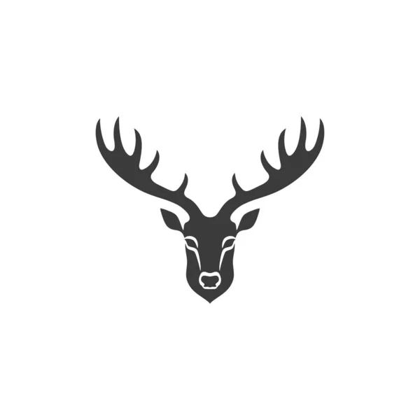 Szarvasfej Sziluett Logó Rénszarvas Arc Clipart Vektor Animal Horn Szimbólum — Stock Vector