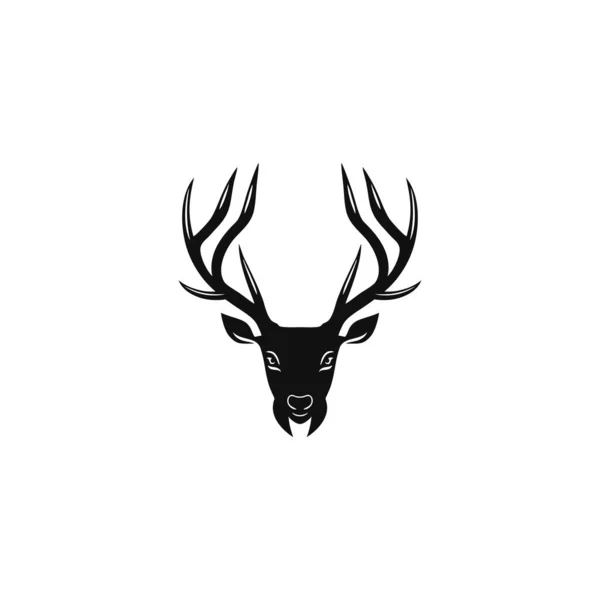 Szarvasfej Sziluett Logó Rénszarvas Arc Clipart Vektor Animal Horn Szimbólum — Stock Vector