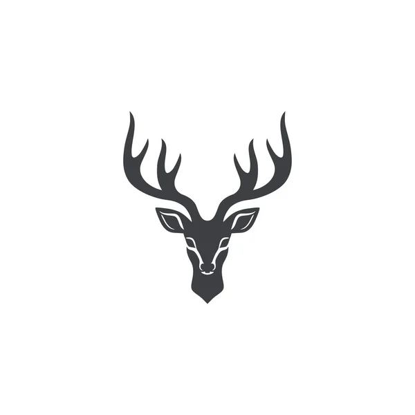Силуэт Оленьей Головы Логотип Северного Оленя Лицом Вектору Клипарт Символ — стоковый вектор