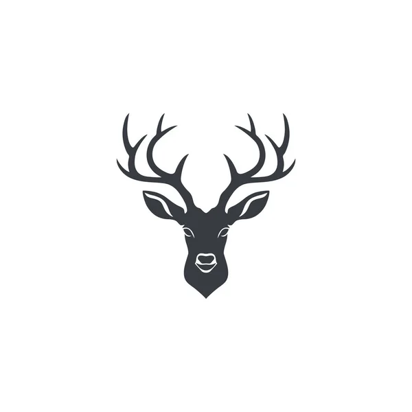 Ελάφι Κεφάλι Σιλουέτα Λογότυπο Του Ταράνδου Πρόσωπο Clipart Διάνυσμα Ζώο — Διανυσματικό Αρχείο
