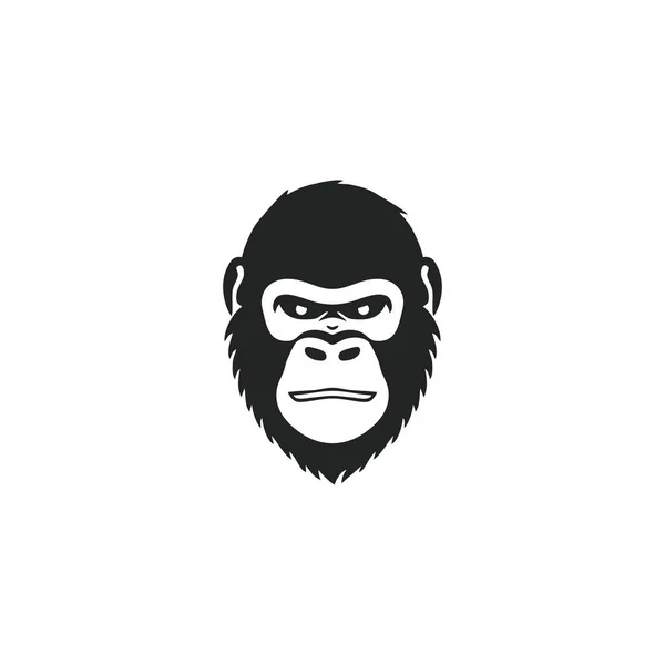 Maymun Maskotu Klibi Vektörünün Goril Başlı Logosu Maymun Suratlı Siluet — Stok Vektör