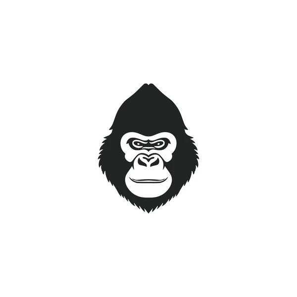 Maymun Maskotu Klibi Vektörünün Goril Başlı Logosu Maymun Suratlı Siluet — Stok Vektör