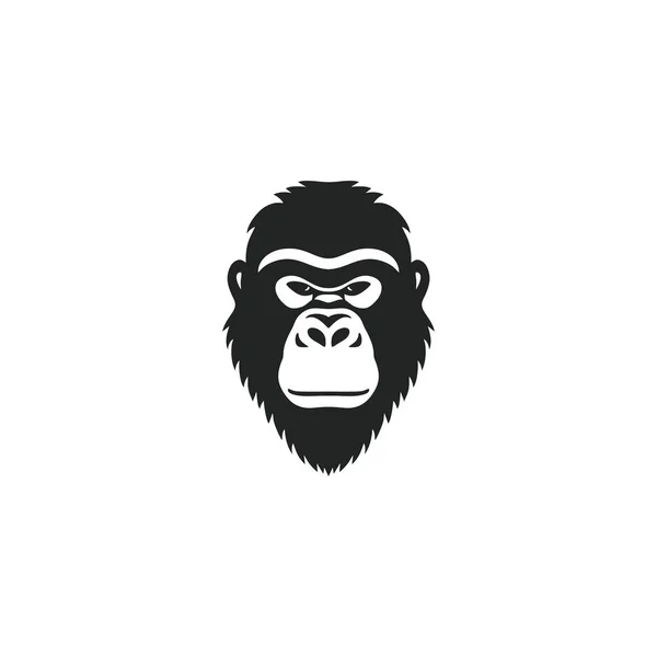 Logotipo Cabeza Gorila Mono Mascota Clipart Vector Icono Silueta Cara — Vector de stock
