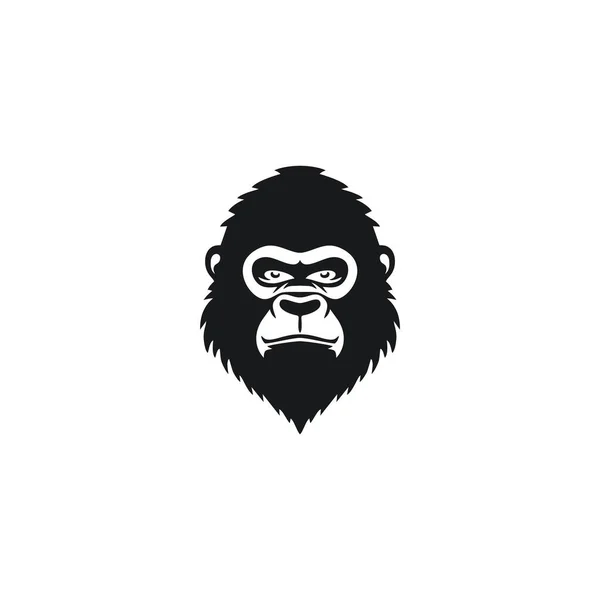 Gorilla Head Logo Monkey Mascot Clipart Vector Ape Face Silhouette — Stock Vector