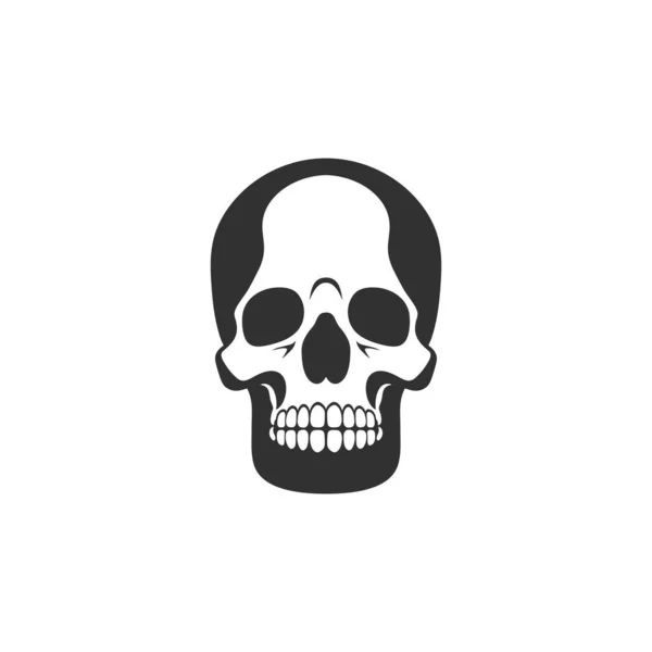 Schädelkopf Clipart Bone Face Silhouette Vektor Calavera Symbol Halloween Icon — Stockvektor