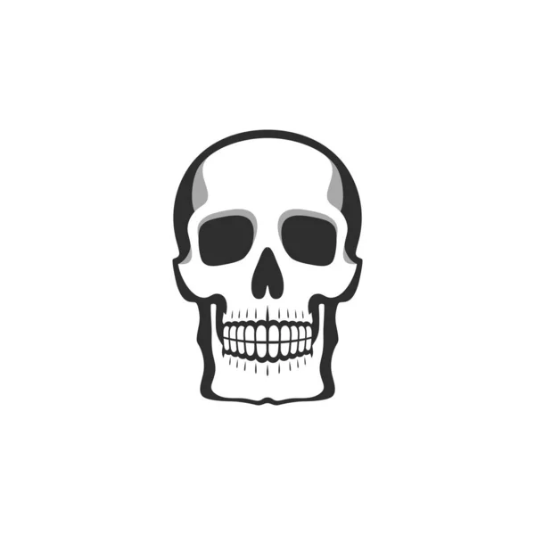 Schädelkopf Clipart Bone Face Silhouette Vektor Calavera Symbol Halloween Icon — Stockvektor