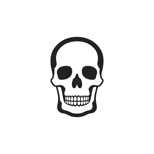 Skull Cabeça Logotipo Vetor Silhueta Face Óssea Clip Art Símbolo —  Vetores de Stock