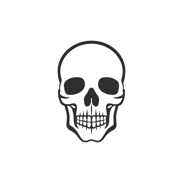 Skull Cabeça Logotipo Vetor Silhueta Face Óssea Clip Art Símbolo —  Vetores de Stock