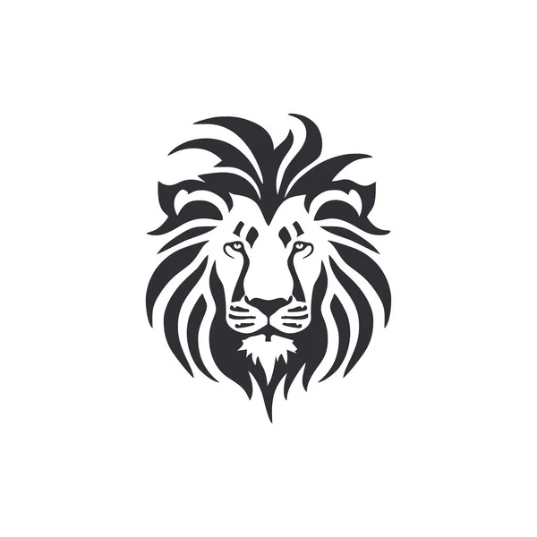 Лев Обличчя Логотип Племінного Лео Головний Силует Вектор Тварина Значок — стоковий вектор