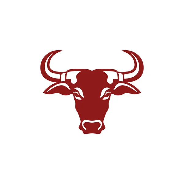 水牛の顔クリップアートベクトルの牛の頭のロゴのシルエット 白い背景に隔離された牛のアイコン動物のシンボル — ストックベクタ