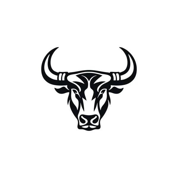 Силует Логотипу Кульової Голови Художнього Вектора Фігури Буйвола Значок Корови — стоковий вектор