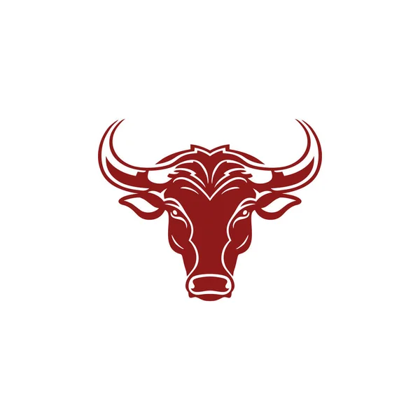 Stierkopf Logo Silhouette Von Büffelgesicht Clip Art Vektor Kuh Symbol — Stockvektor
