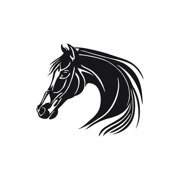 Logotipo Cabeça Cavalo Cavalos Enfrentam Clipart Silhueta Símbolo Cavalaria Ícone —  Vetores de Stock