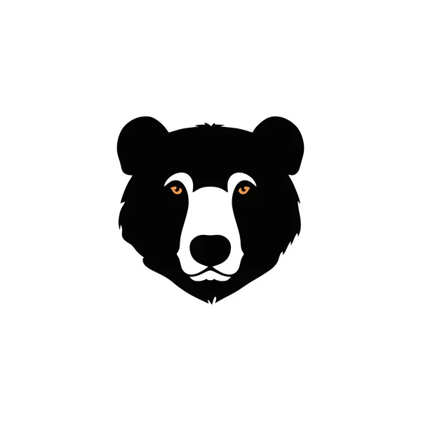 Oso Cabeza Logo Vector Cara Mascota Clipart Enojado Grizzly Silueta — Vector de stock