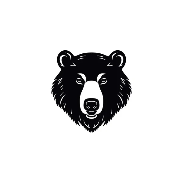 Bear Head Logo Wektor Maskotki Twarzy Clipart Zły Grizzly Sylwetka — Wektor stockowy