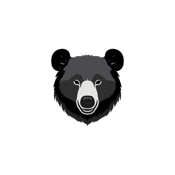 Bear Head Logo Vektor Ansikte Maskot Clipart Arg Grizzly Siluett — Stock vektor