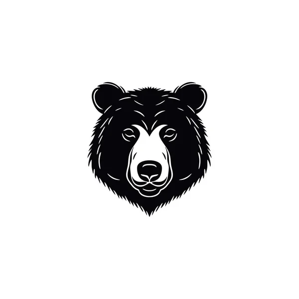 Bear Head Logo Vettore Del Viso Mascotte Clipart Arrabbiato Grizzly — Vettoriale Stock