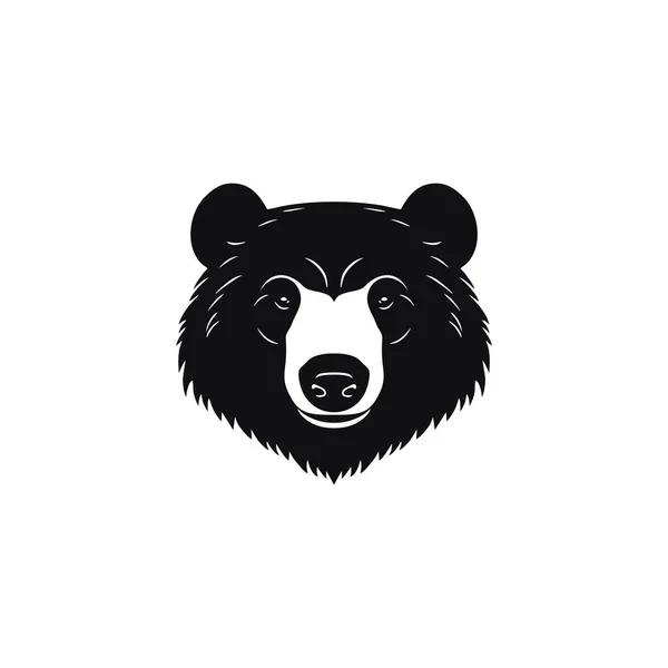 Oso Cabeza Logo Vector Cara Mascota Clipart Enojado Grizzly Silueta — Archivo Imágenes Vectoriales