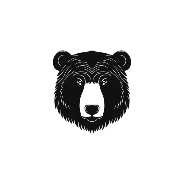 Bear Head Logo Vector Face Mascot Clipart Angry Grizzly Silhouette — Stock Vector