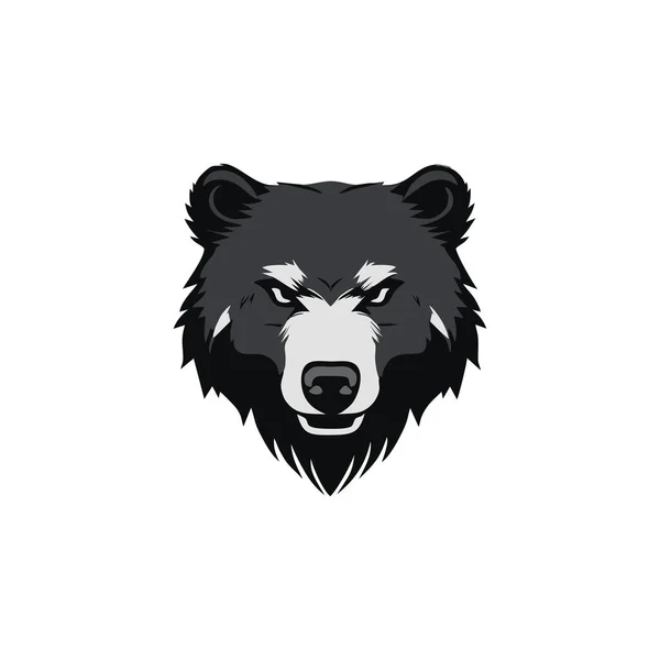 Bear Head Logo Wściekłego Grizzly Clip Sztuki Twarz Maskotka Sylwetka — Wektor stockowy