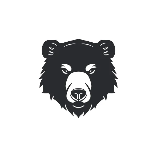 회색곰 아트의 배경에 고립된 마스코트 실루엣 아이콘 — 스톡 벡터