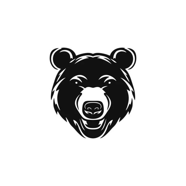 Bear Head Logo Van Boze Grizzly Clip Art Gezicht Mascotte — Stockvector