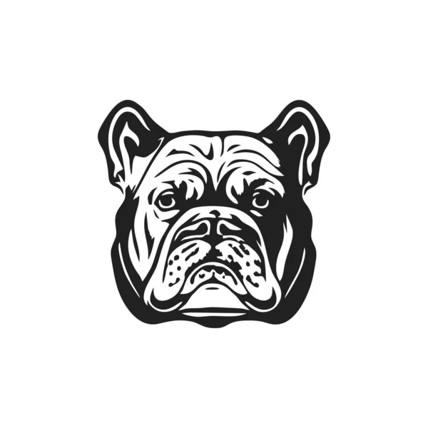 Bulldog Head Logo Bull Dog Face Silhouette Clipart Vector Animal — Stock Vector