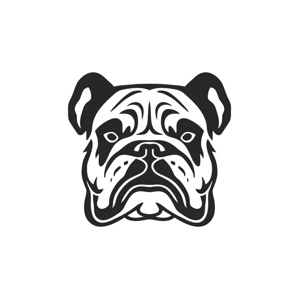 Bulldog Huvud Logotyp Tjur Hund Ansikte Silhuett Clipart Vektor Djur — Stock vektor