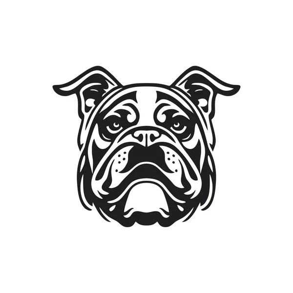 Bulldog Head Logo Bull Dog Face Silhouette Clipart Vector Animal — Stock Vector