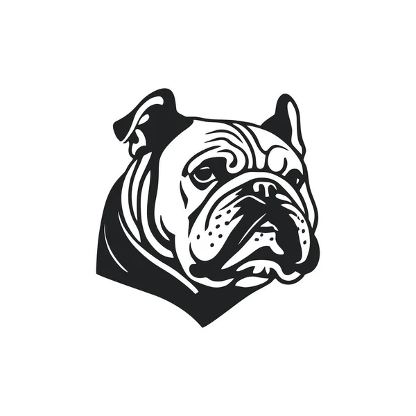 Булл Собака Обличчя Логотип Бульдог Голови Силует Кліпарт Вектор Значок — стоковий вектор